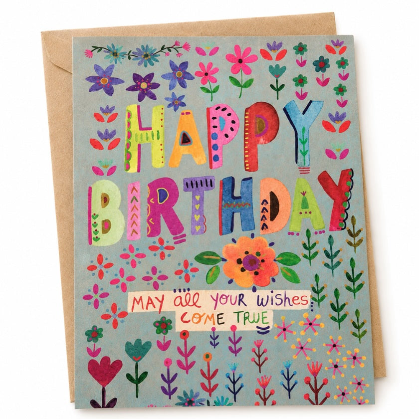 Luna and Soul Happy Birthday All Your Wishes Greeting Card greeting card front