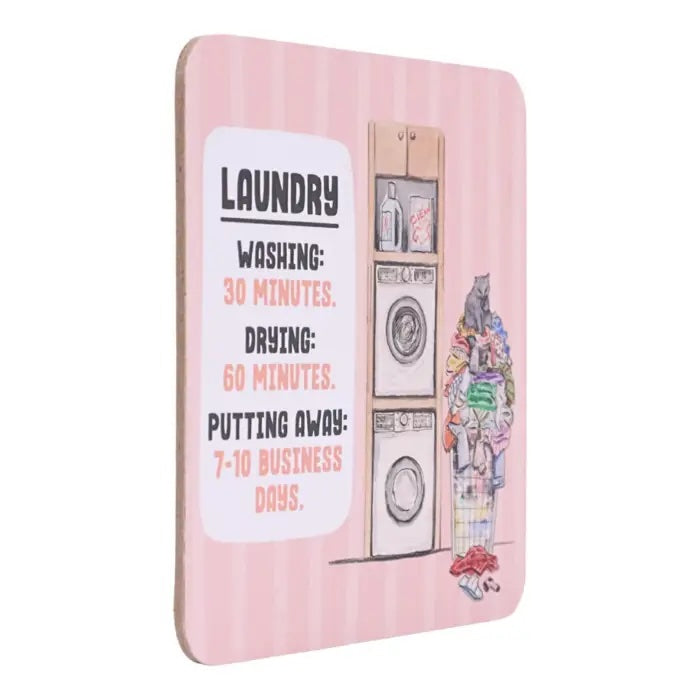 Side view of Laundry coffee coaster.