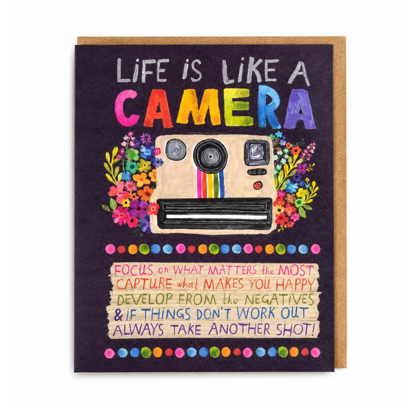 Luna and Soul Life Is Like A Camera Greeting Card greeting card front