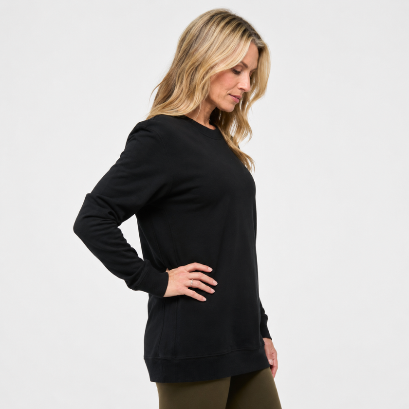 luna-and-soul-organic-cotton-shavasana-jumper-black-three-quarter-front