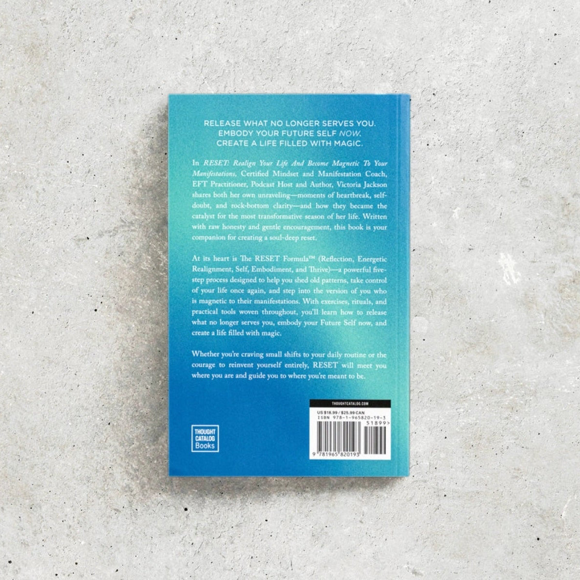 RESET Realign Your Life And Become Magnetic To Your Manifestations book by Victoria Jackson — back cover.