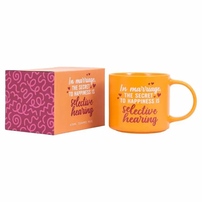 Selective Hearing Cheeky Mug with full-colour gift box.