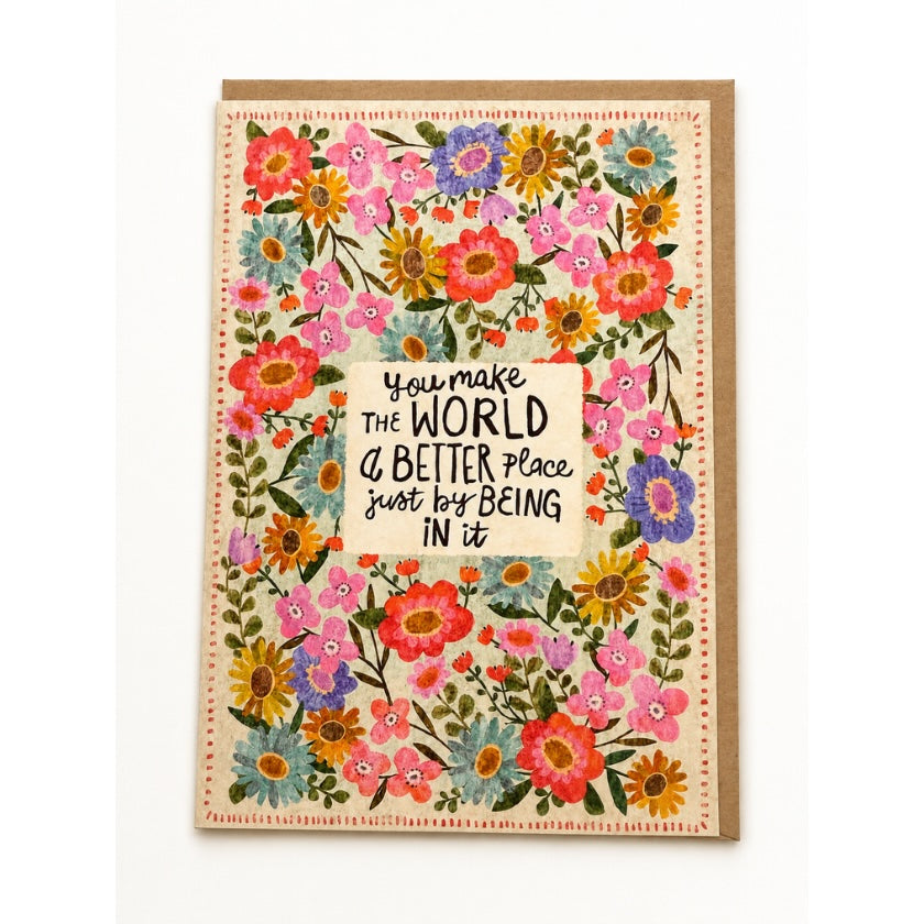 Luna and Soul You Make the World a Better Place Greeting Card front