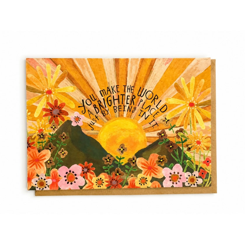 Luna and Soul You Make the World a Brighter Place Greeting Card greeting card front