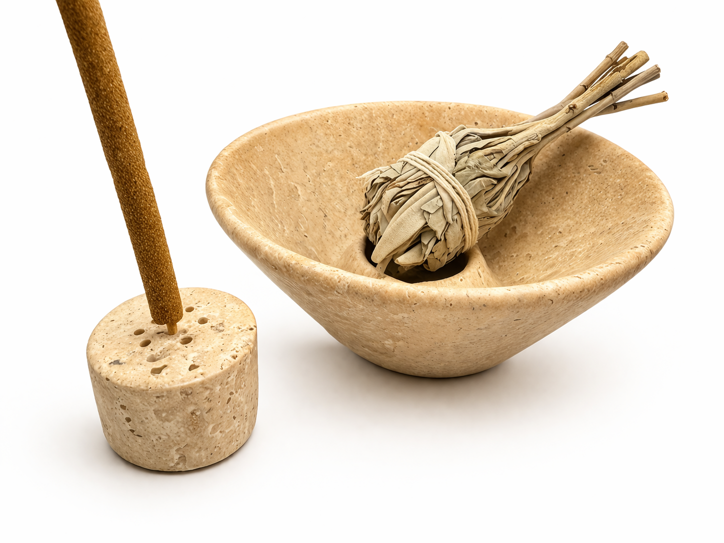 Marble Ritual Incense Holder Bowl