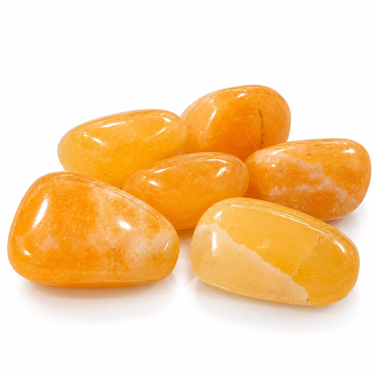  Orange Calcite tumble stone.