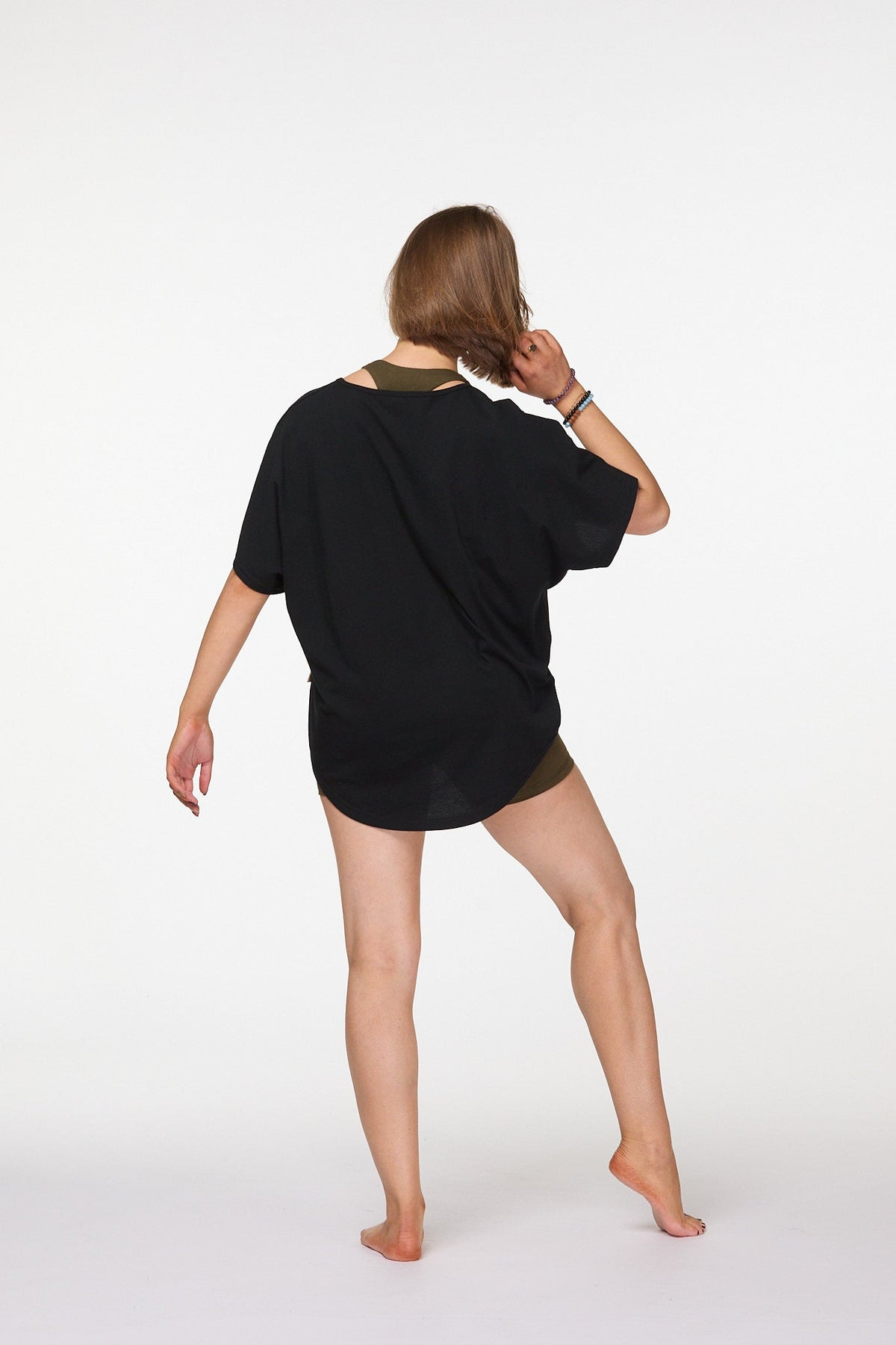 V Neck T shirt Black Luna &amp; Soul Australia
