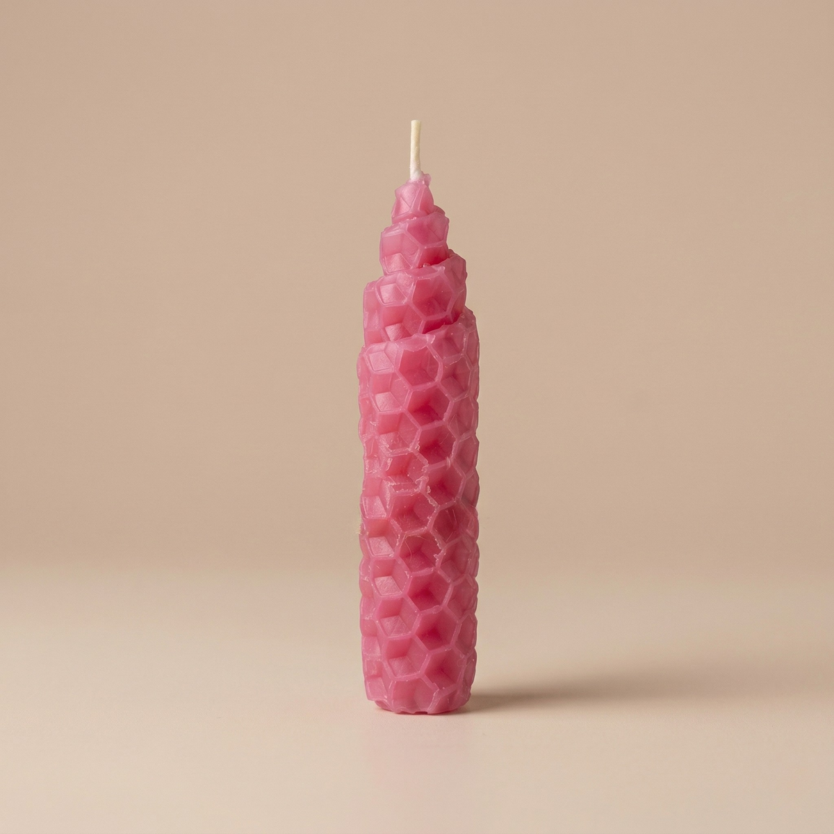 pink- hand-rolled beeswax ritual candle with love-and-relationship- intention card by Luna and Soul