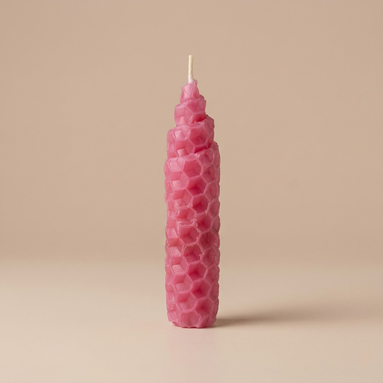 pink- hand-rolled beeswax ritual candle with love-and-relationship- intention card by Luna and Soul