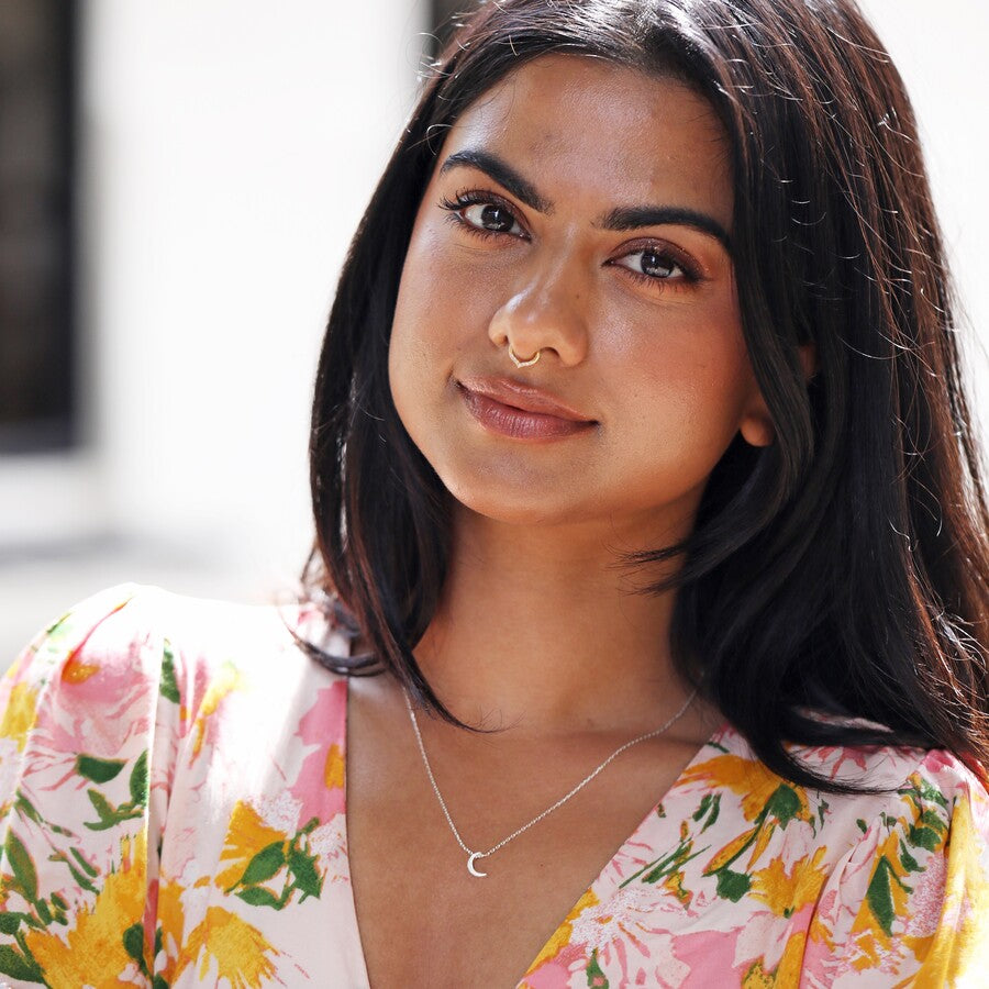 Crescent Moon Necklace | Silver