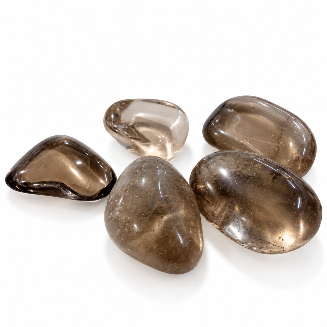 Smoky Quartz tumble stone with natural smoky colouring.