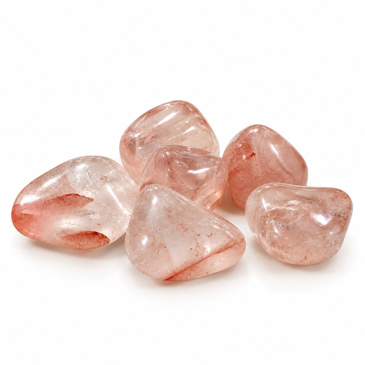 Polished Strawberry Quartz tumble stone with pink tones; use an exact visual description after adding the product photograph.