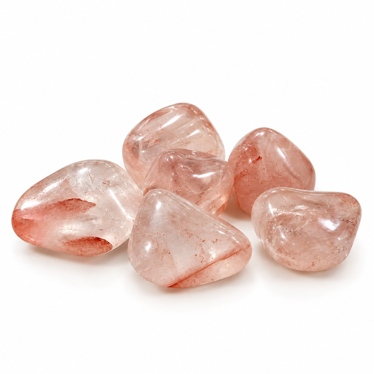 Polished Strawberry Quartz tumble stone with pink tones; use an exact visual description after adding the product photograph.
