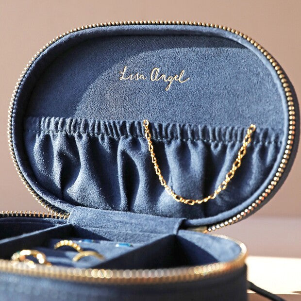 Embroidered Jewellery Case | Navy