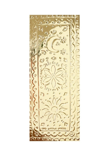 Durable faux-tin style bookmark crafted from thick card