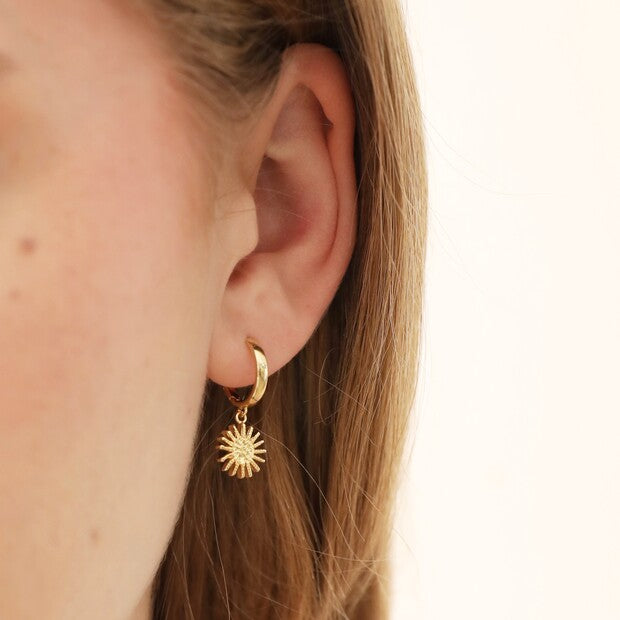 Sun + Star Charm Hoop Earrings   Luna &amp; Soul Yoga Jewellery Austral