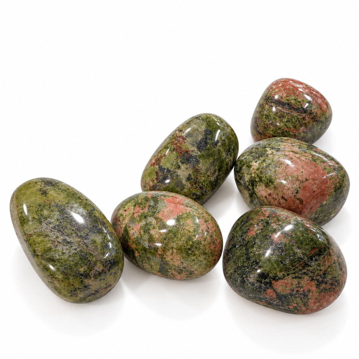 Unakite tumble stone.