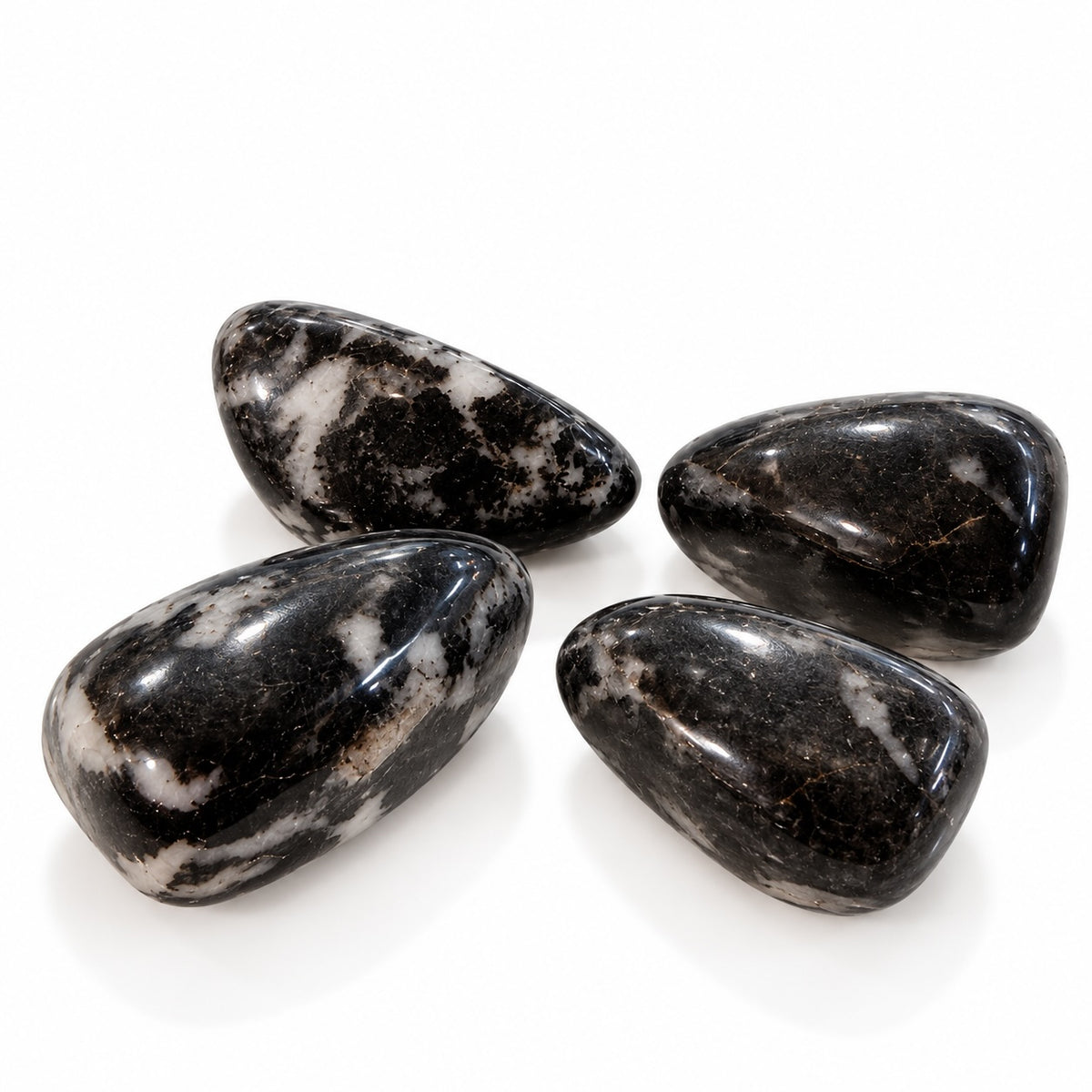 Zebra Jasper tumble stone with natural contrasting markings.