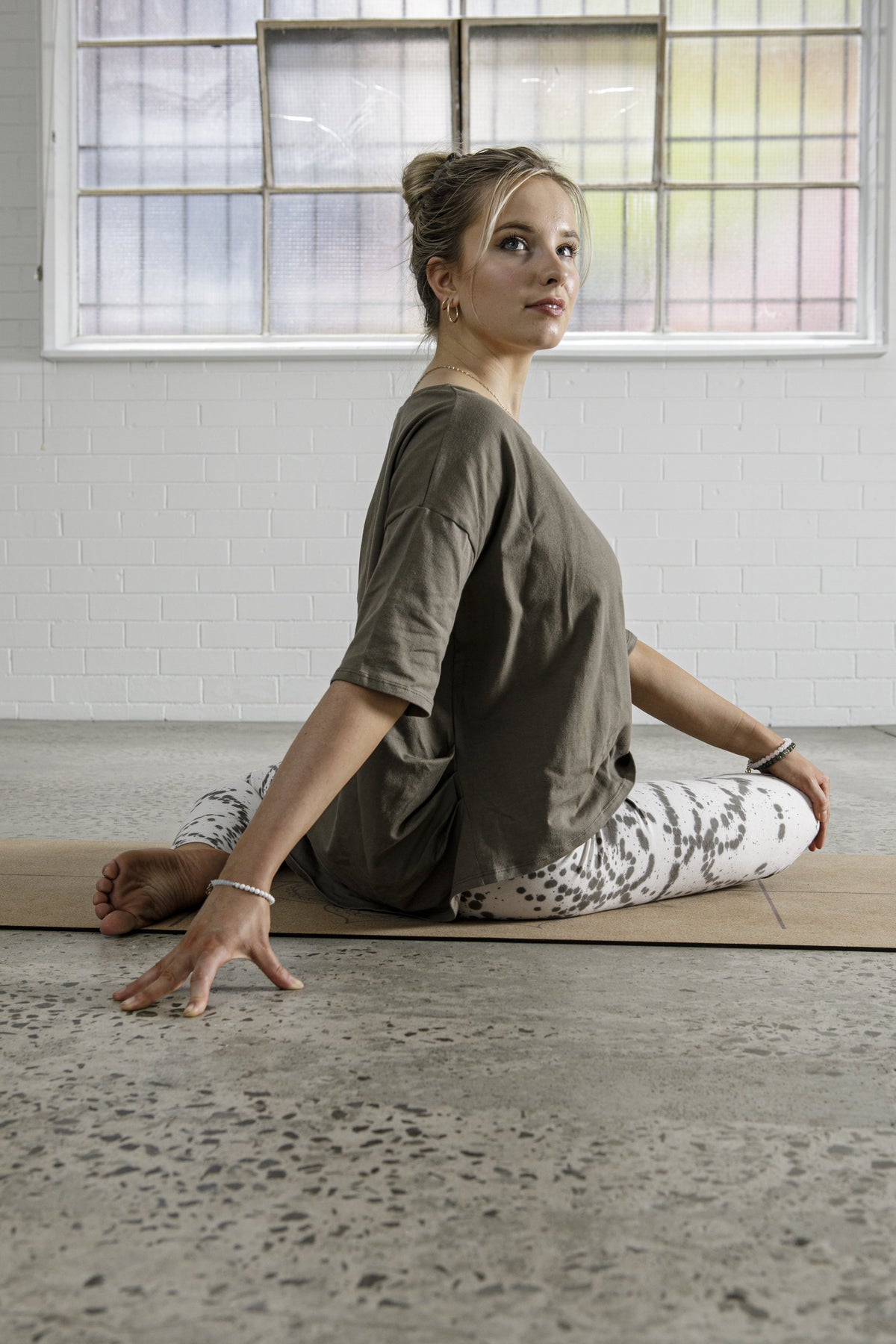 Pleated Cotton T-Shirt | Brown - Luna &amp; Soul