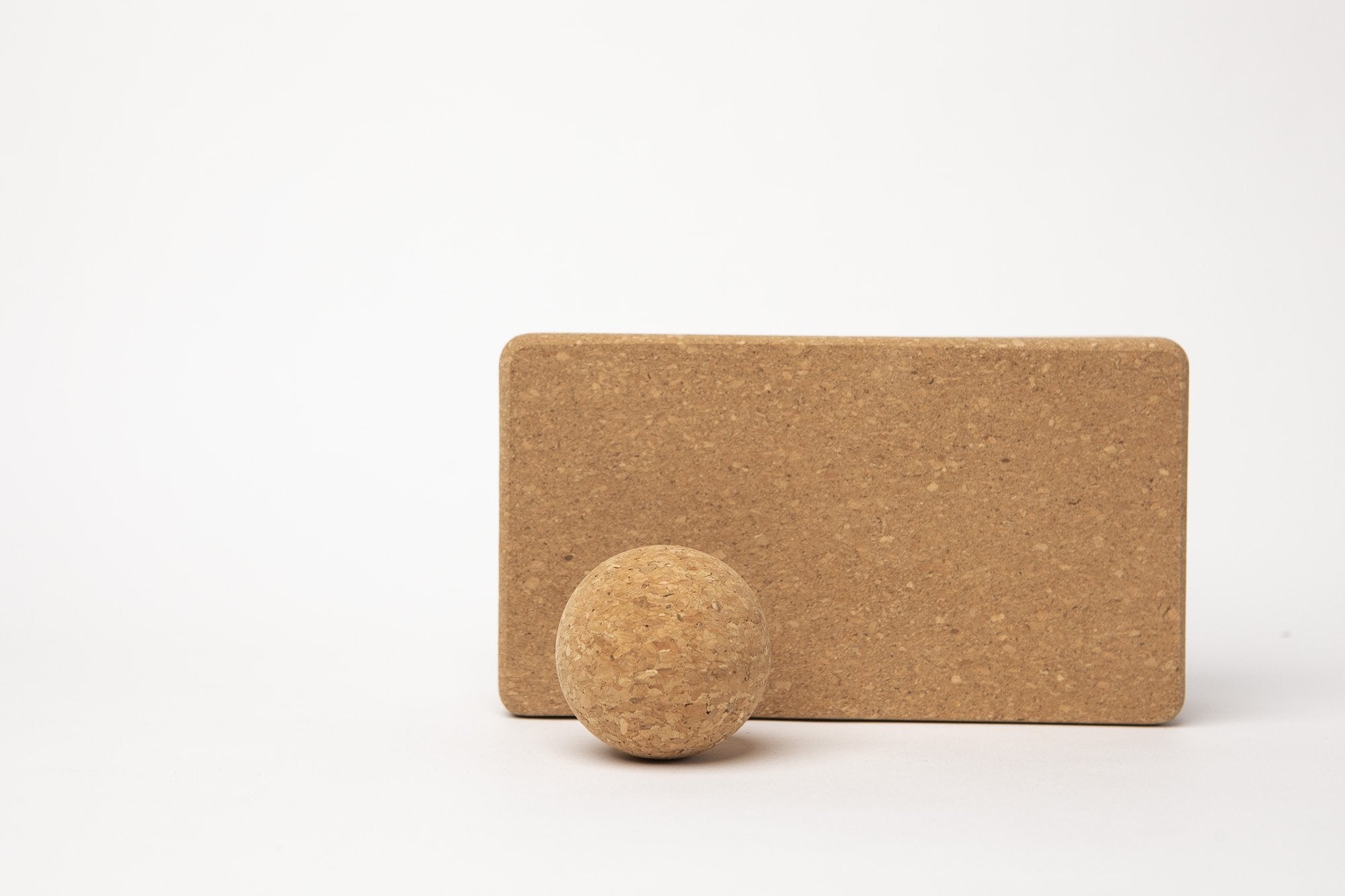 Cork Yoga Block + Ball Set