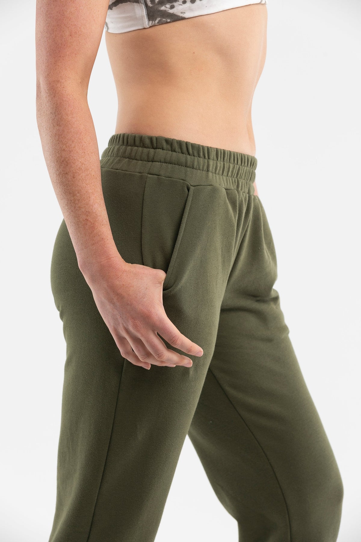 Open Leg Pants Khaki