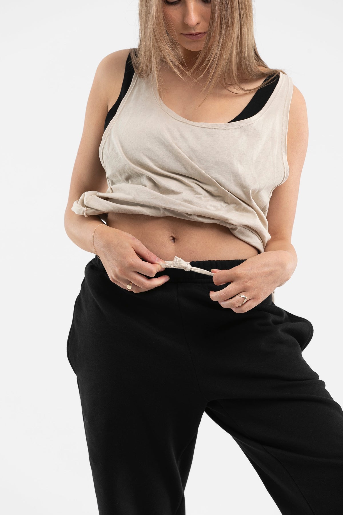 Black Organic Cotton Track Pants Made In Australia  