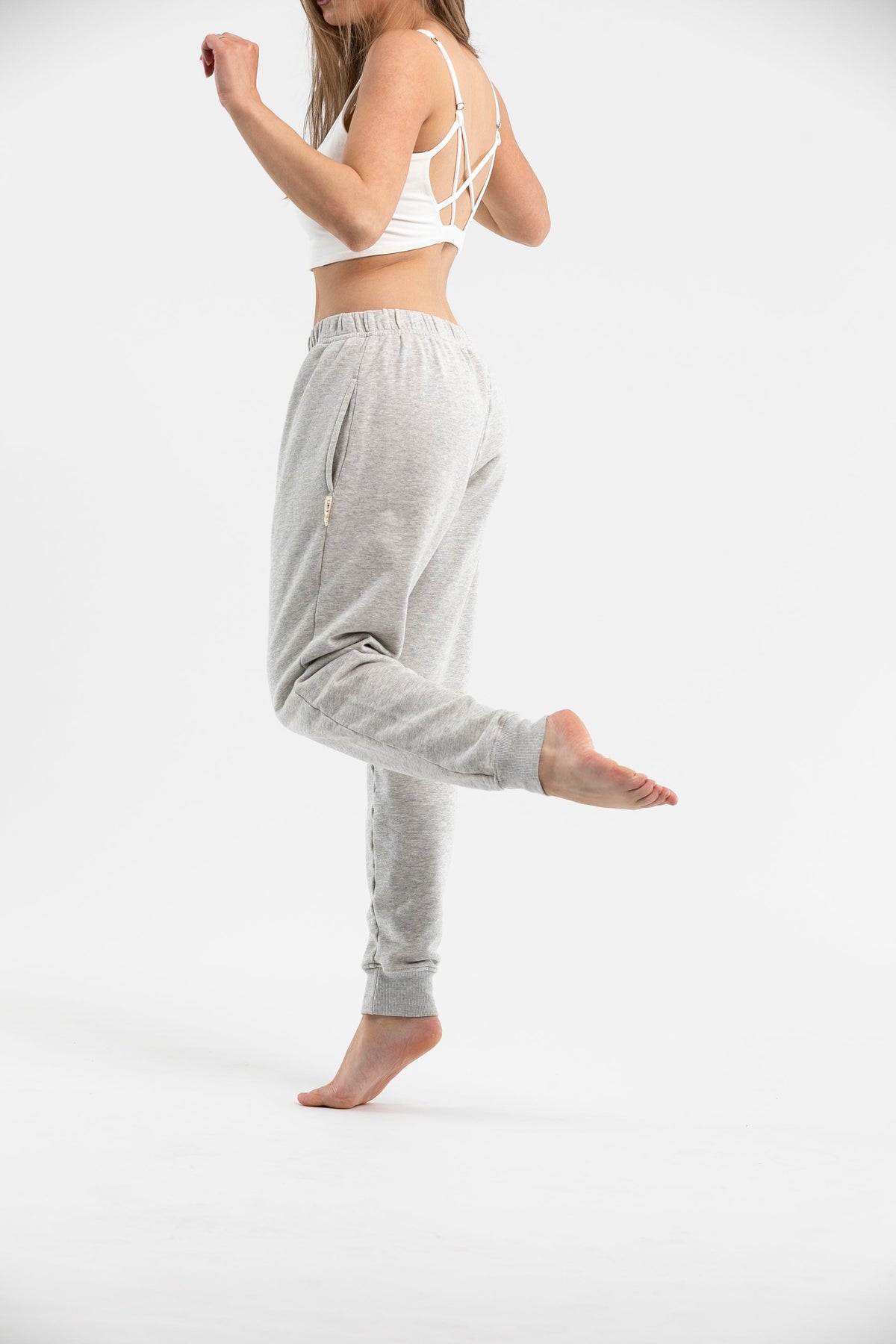 Tapered Sustainable Yoga Pants | Grey Made in Australia Luna &amp; Soul