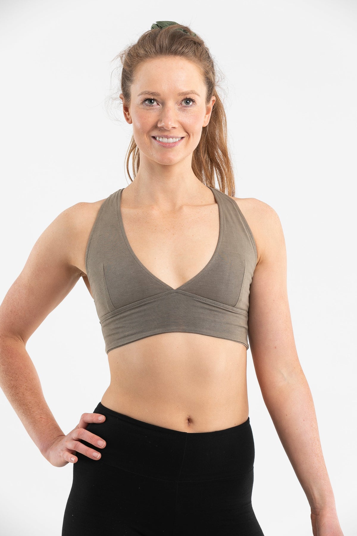 Brown Organic Cotton Yoga  Bra Luna and Soul