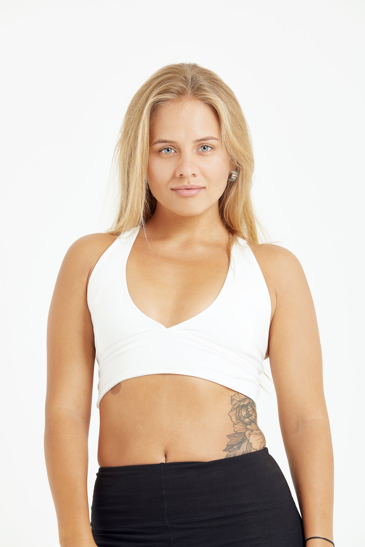 Organic sports bra white
