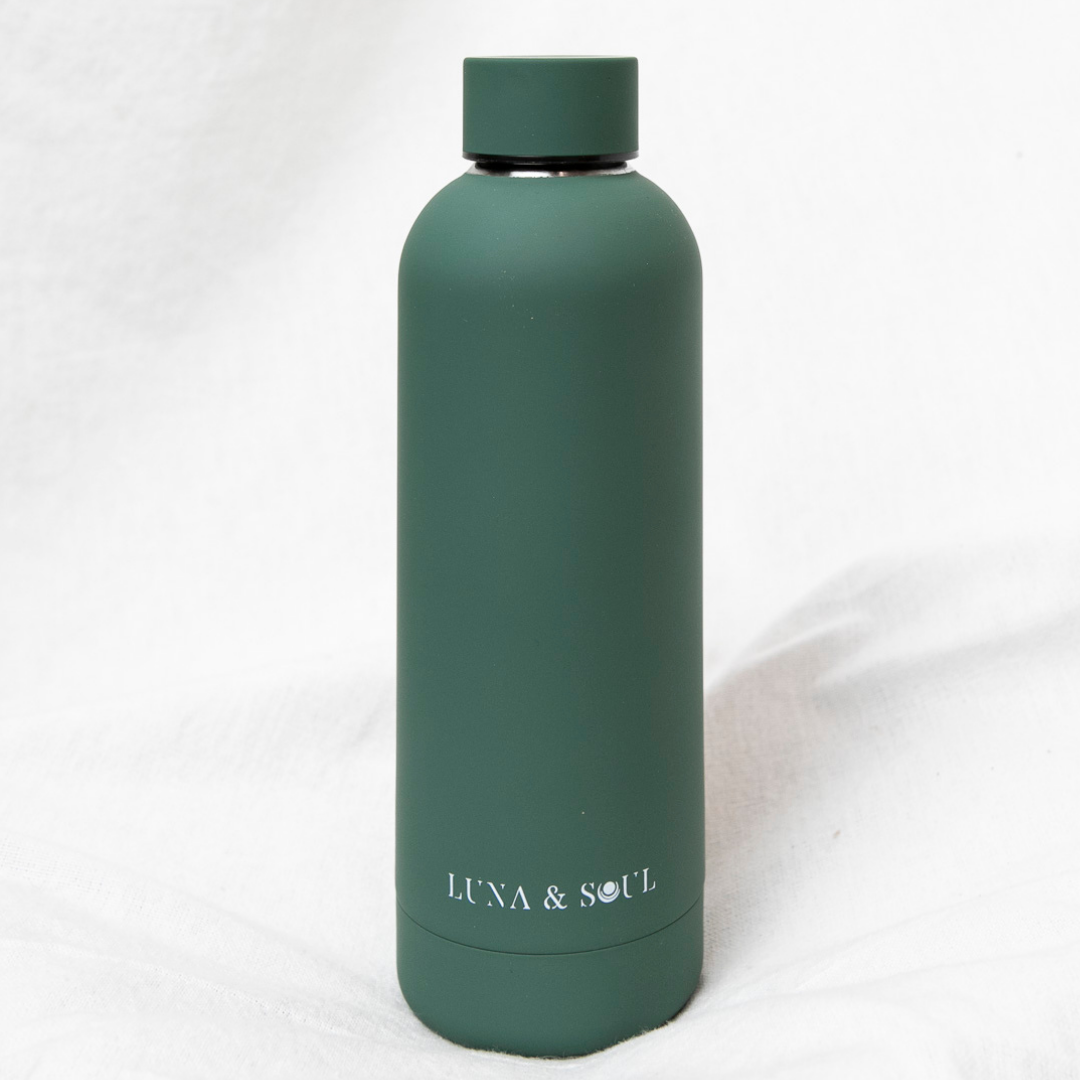 Green Drink Bottle Stainless Steel | Luna &amp; Soul