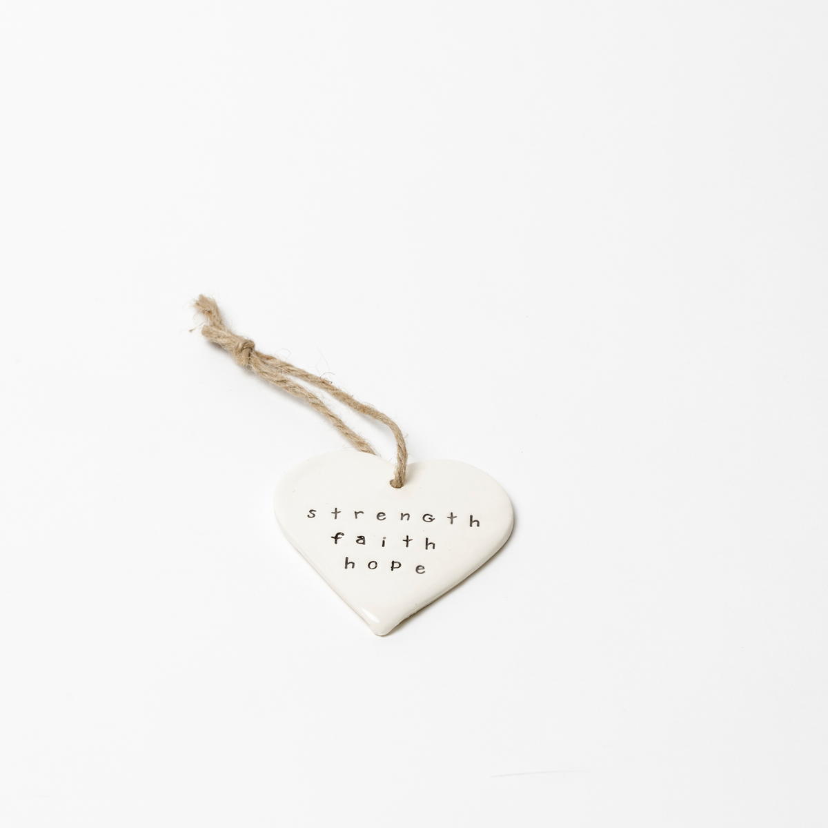 Strength Faith Hope Ceramic Tag - Luna &amp; Soul