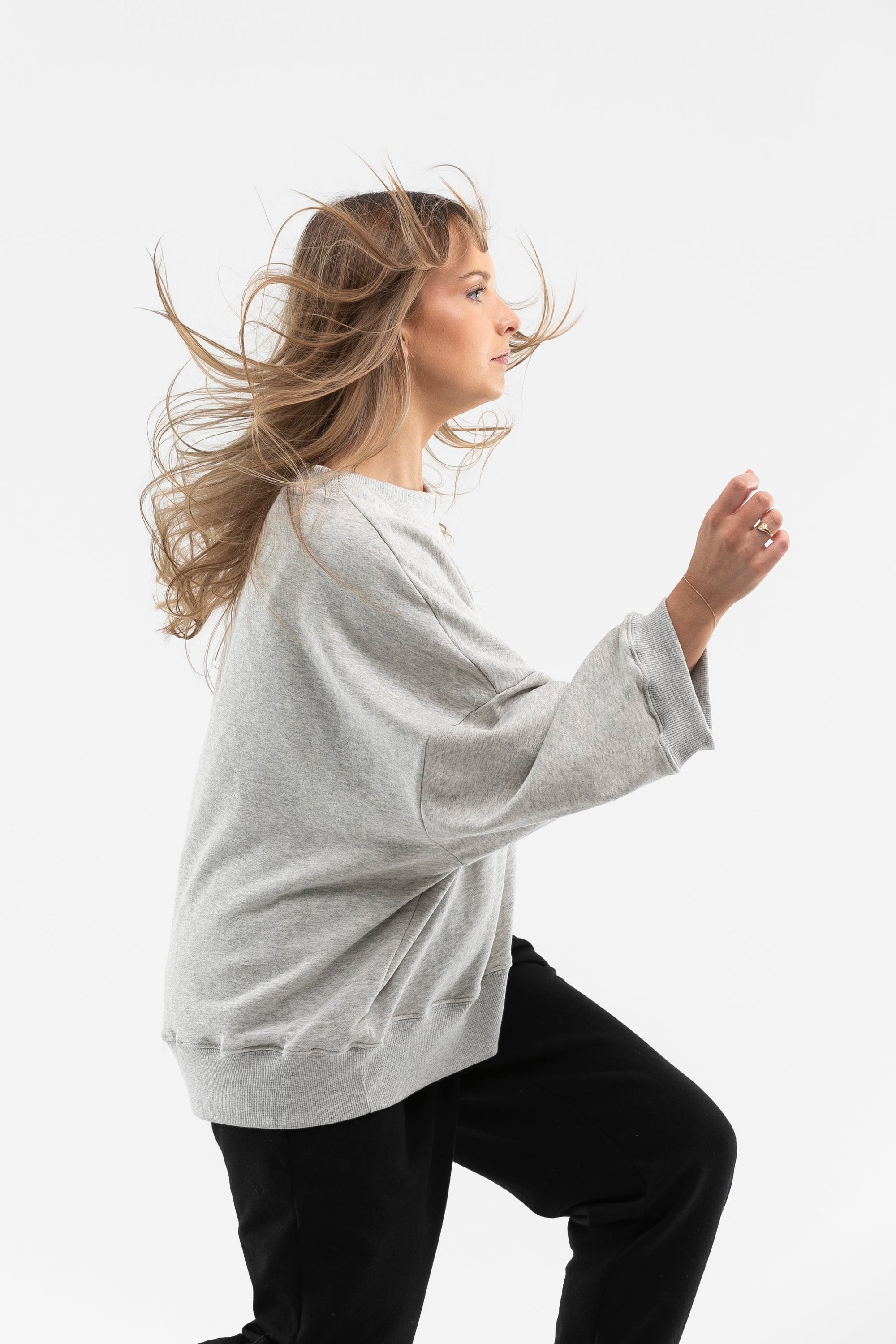 Grey Organic Cotton Sweater Made In Australia  