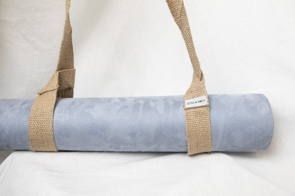 Beige Yoga Mat Carry Strap Hemp  Luna &amp; Soul